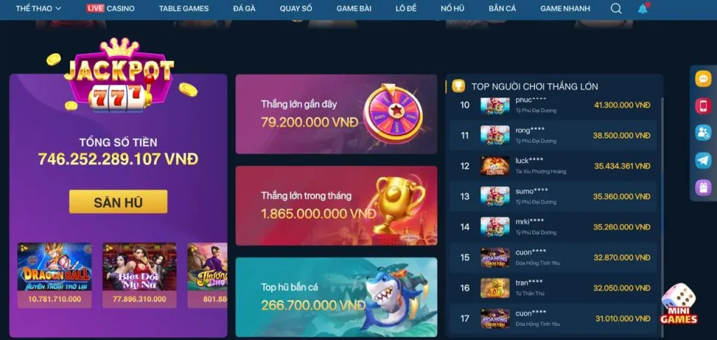Nổ hũ jackpot với giải thưởng khủng tại Soi Cầu 888.vn